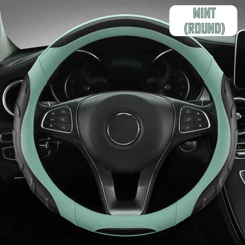 Car Steering Wheel Covers Universal Fit, Silaz Breathable Anti Slip Leather